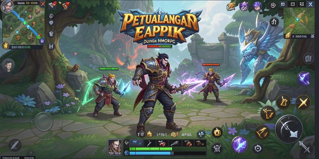 Screenshot utama API66 menampilkan pemain dalam pertempuran epik di dunia MMORPG.
