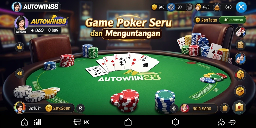 Screenshot AUTOWIN88 menampilkan aksi seru bermain poker.