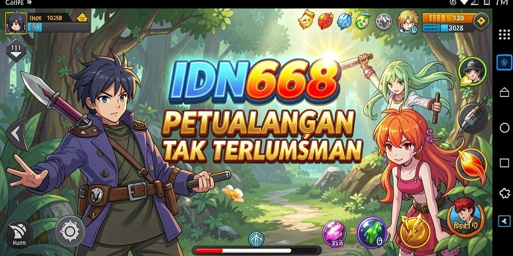 Tampilan gameplay seru dari IDN668 yang penuh aksi Anime.