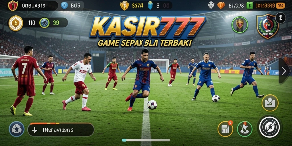 Gambar gameplay KASIR777 dengan aksi sepak bola seru.