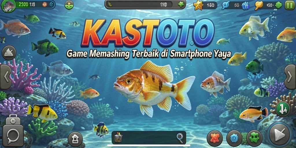 Tampilan gameplay KASTOTO menunjukkan pengalaman memancing yang seru dan interaktif.