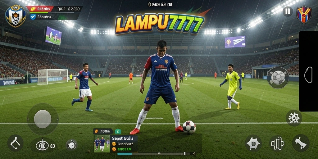 Tampilan gameplay seru LAMPU777 dengan tim sepak bola Anda.