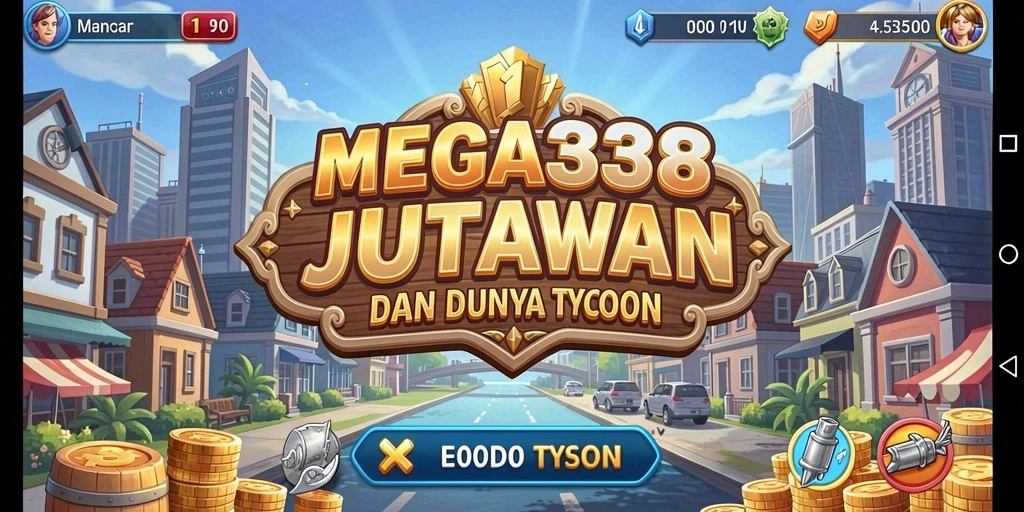 Tangkapan layar gameplay <strong>MEGA338</strong> menunjukkan dinamika membangun kerajaan bisnis.