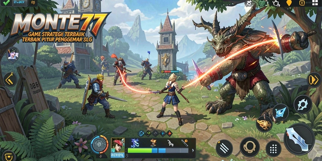 Tangkapan layar saat bermain MONTE77 dengan intensitas gameplay SLG.