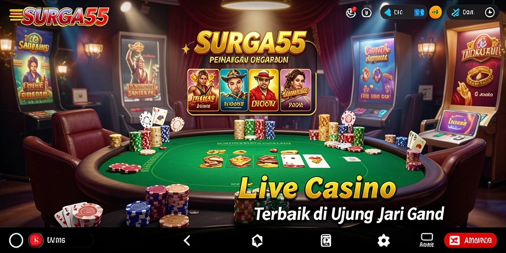 Tampilan gameplay Live Casino yang mengasyikkan dari SURGA55.