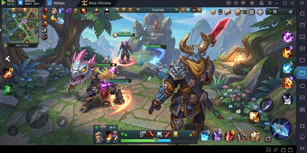 Screenshot utama VM108 menampilkan aksi seru dalam pertempuran MMORPG.